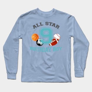 Sports theme birthday 9 Long Sleeve T-Shirt